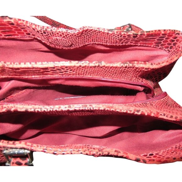 DANIER Italian leather python embossed snakeskin tote & small handbag twin set - Picture 12 of 16